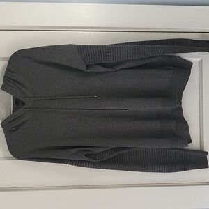 Harper Lane Gray Open Weave Hooded Sweater